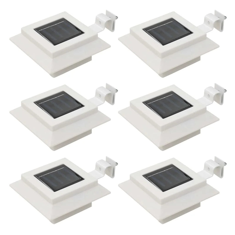 Heliova FenceBright Solar LED Zaunleuchten 6er-Set | Kaltweiß | Mit Halterung & Schrauben | Solarbetrieben & Wetterfest