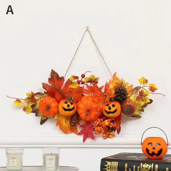 Autumnia | Kürbis-Ahorn Girlande | Herbstdeko & Halloween | 1 Stück