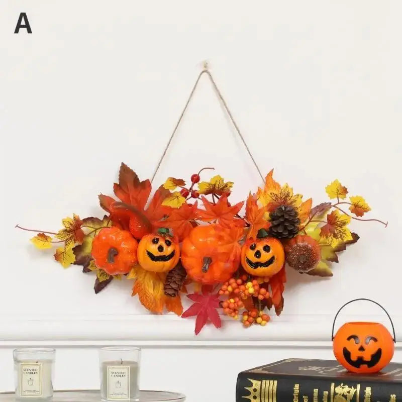 Autumnia | Kürbis-Ahorn Girlande | Herbstdeko & Halloween | 1 Stück