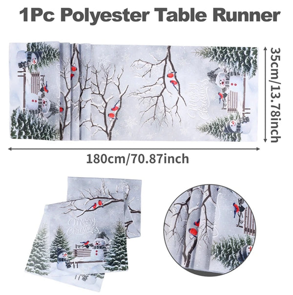Weihnachtlicher Tischläufer | „Merry Christmas“-Design | Festliche Tischdekoration für Zuhause, Party & Feiertage 2025–2026 | Noelia
