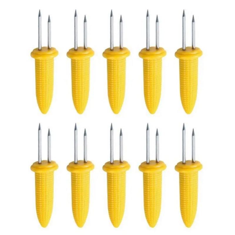 Grillino Edelstahl Maisgabeln Set | Hitzebeständig & Wiederverwendbar | Für Grill, Camping & Küche | 6 × 2 cm