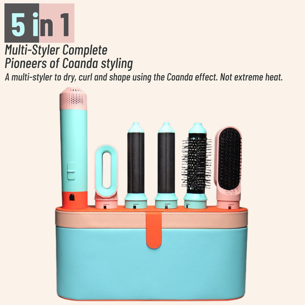 Heißluft-Stylinggerät GlamAir 5-in-1 Pro | Haartrockner, Lockenaufsatz & Stylingbürsten | Für Volumen, Glätte & Wellen |  EU-Stecker