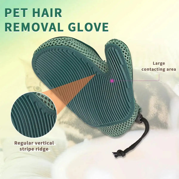 Pawrella 2-in-1 Haustier-Handschuh | Fellpflege & Haarentfernung in einem | Für Katzen & Hunde | Silikon-Noppen | Waschbar