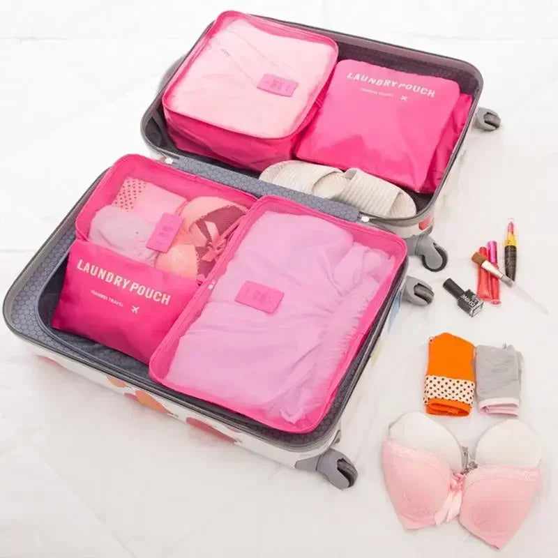 ReiseLina Kofferorganizer Set | 6-teilig | Wasserdicht & Platzsparend | Aus Oxford-Stoff