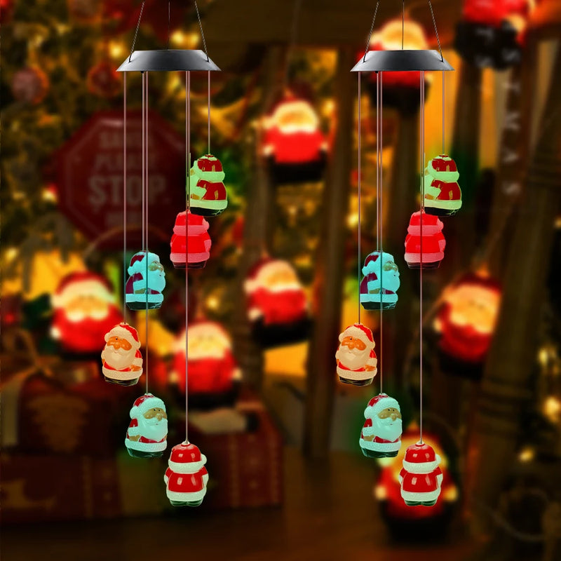 Solar Gartenleuchte SantaGlow | LED Weihnachtskugel mit Solarenergie | 6-farbig leuchtend & wasserdicht | Deko für Garten, Balkon & Weg