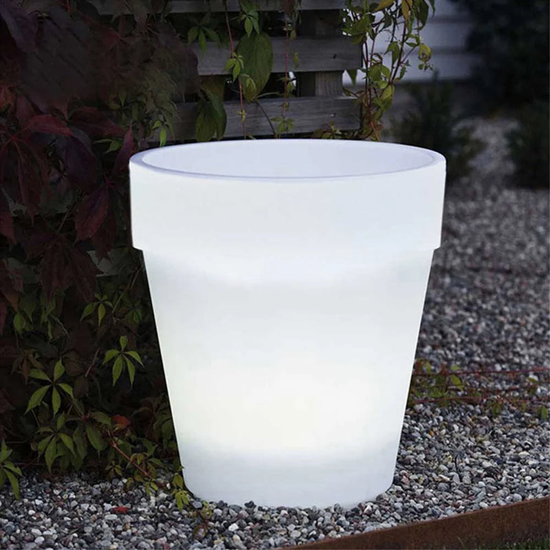 Florasun GlowPot Solar Blumentopf mit LED Beleuchtung | Leuchtender Pflanztopf für Garten & Balkon | Wasserdicht & Wiederaufladbar