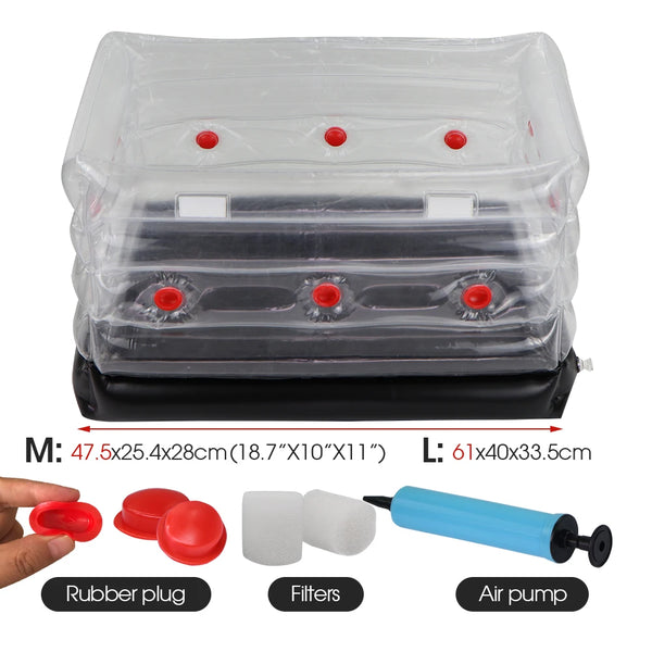MycoBox Pilzzucht-Set | Aufblasbare Growbag mit Luftfilter | Monotub für Zuhause & Garten