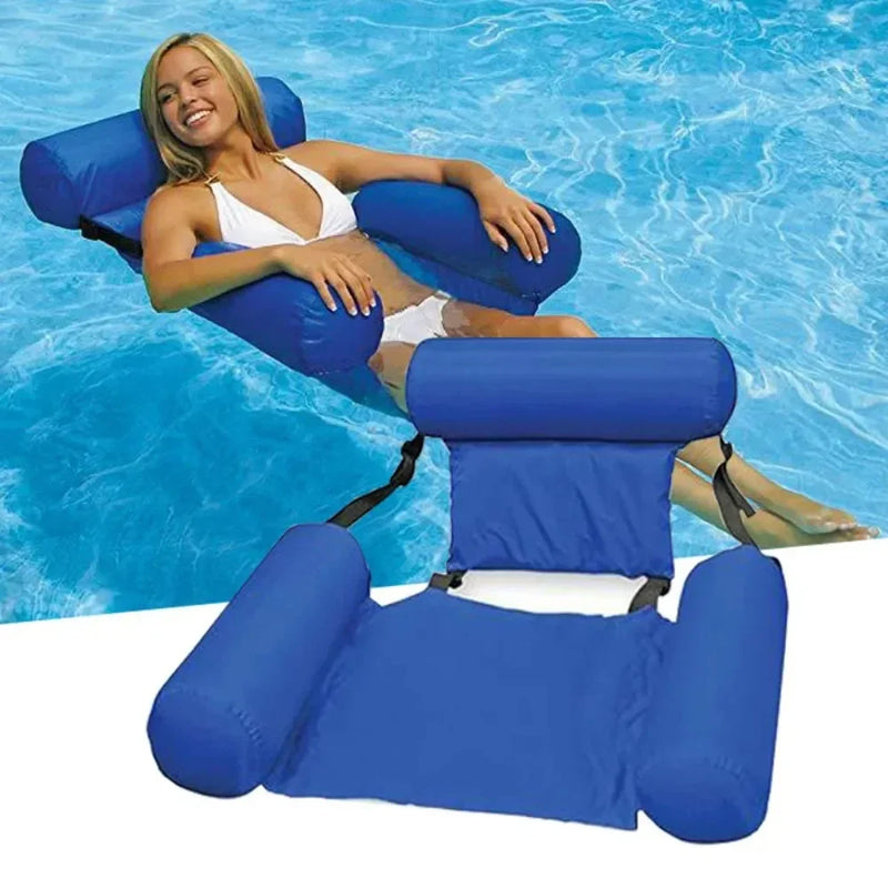 Aufblasbarer Wasserhängesessel | Verstellbar & Tragbar | AquaLiva Pool-Lounge für Strand & Schwimmbad – 100×120 cm