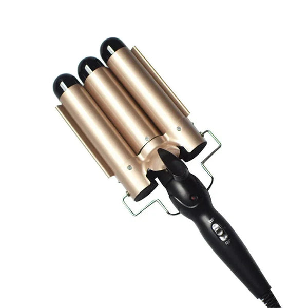 Wellenstyler TripleWave Pro | 3-Fach-Lockenstab Keramik & Turmalin | Für S-Wellen & Glamour-Looks