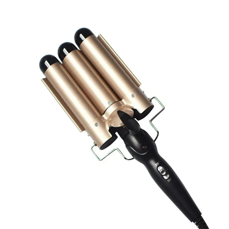 Wellenstyler TripleWave Pro | 3-Fach-Lockenstab Keramik & Turmalin | Für S-Wellen & Glamour-Looks