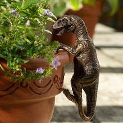 Dinora Blumentopf-Figur | Dinosaurier Blumentopf Figur | Harz | Handbemalt & Wetterfest | Deko für Garten & Zuhause