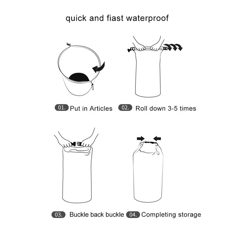 DryHike Wasserdichte Packsäcke 8L / 40L / 70L | Ultraleicht & Strapazierfähig | Für Kajak, Boot, Camping & Outdoor-Reisen