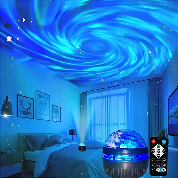 Galaxie Projektor NovaSky | LED Sternenhimmel mit Polarlicht-Effekt | USB & Fernbedienung | Nachtlicht für Kinder & Deko