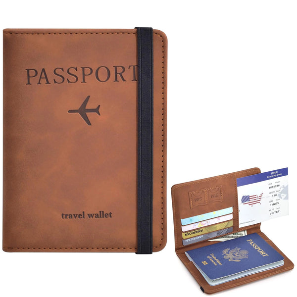 TRAVOLET Reise-Passhülle | RFID-Schutz | Unisex Design | PU-Leder | Inkl. Karten- & Dokumentenfächer