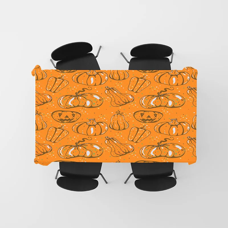 Herbst-Tischdecke PumpkinFeast | Bunte Kürbis-Motive | Wasserabweisend & Pflegeleicht | Für Esszimmer & Feste