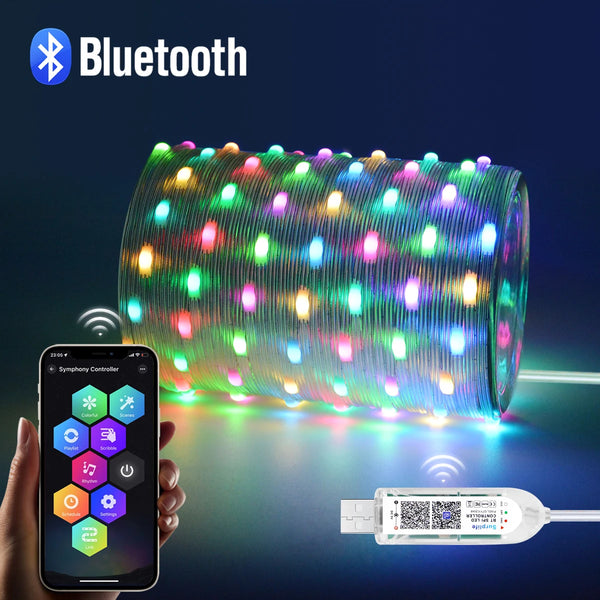 Smart LED Lichtstreifen LumiSync RGBIC | 20 m | Bluetooth & App-Steuerung | Musikmodus | Wasserdicht IP67 | USB-betrieben
