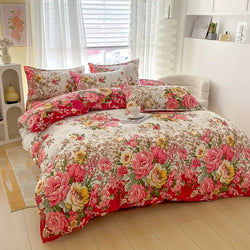 Bettwäsche-Set Floralis | 3-teilig | Mikrofaser | Blumendruck & Wende-Design