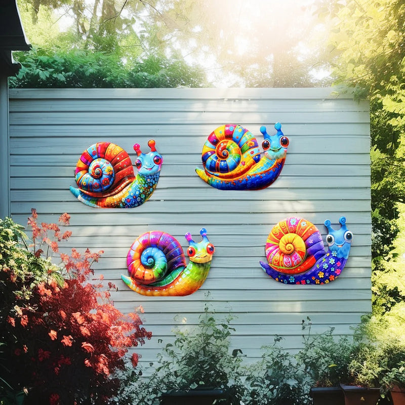 Gartentiva Metall-Wanddeko Schnecke | Wetterfeste Gartendeko aus Metall | Für Zaun, Terrasse & Innenräume | 21,5 × 13,5 cm
