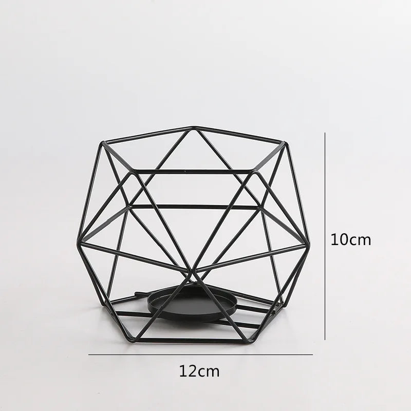 Kerzenhalter Mond & Sterne | Schwarz-Gold Metall | Modern & Romantisch | 10,5 x 9,8 cm