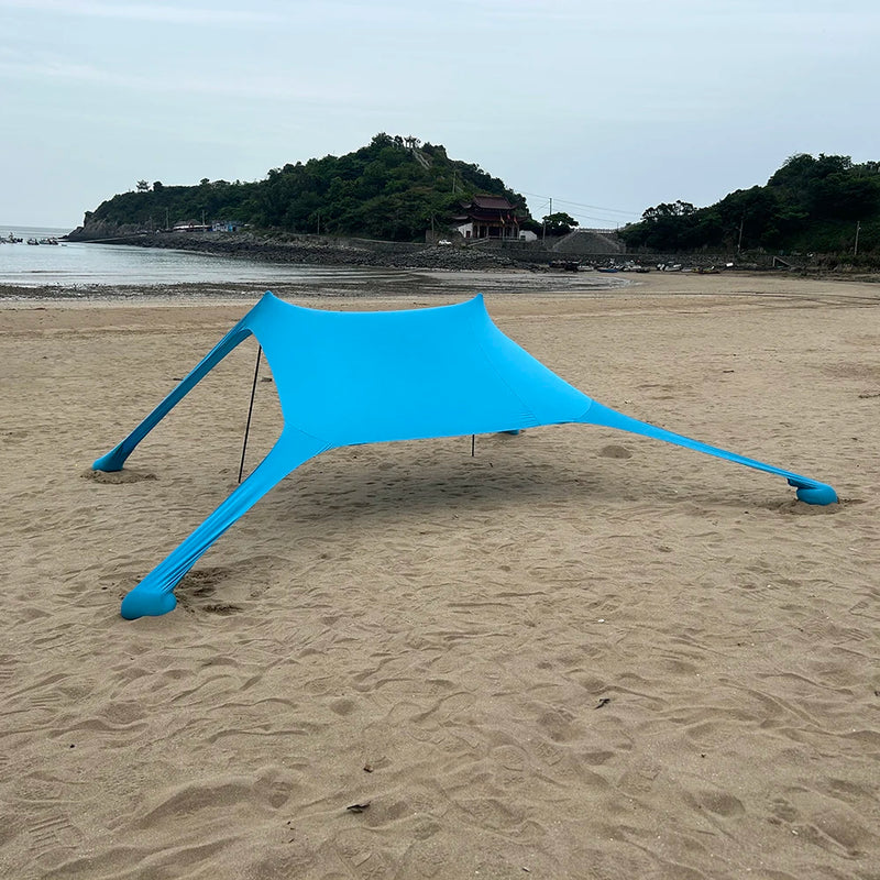 Solaviva Strandmuschel mit UV-Schutz UPF50+ | Winddicht & Wasserdicht | Für 3–4 Personen | 200×200×170 cm