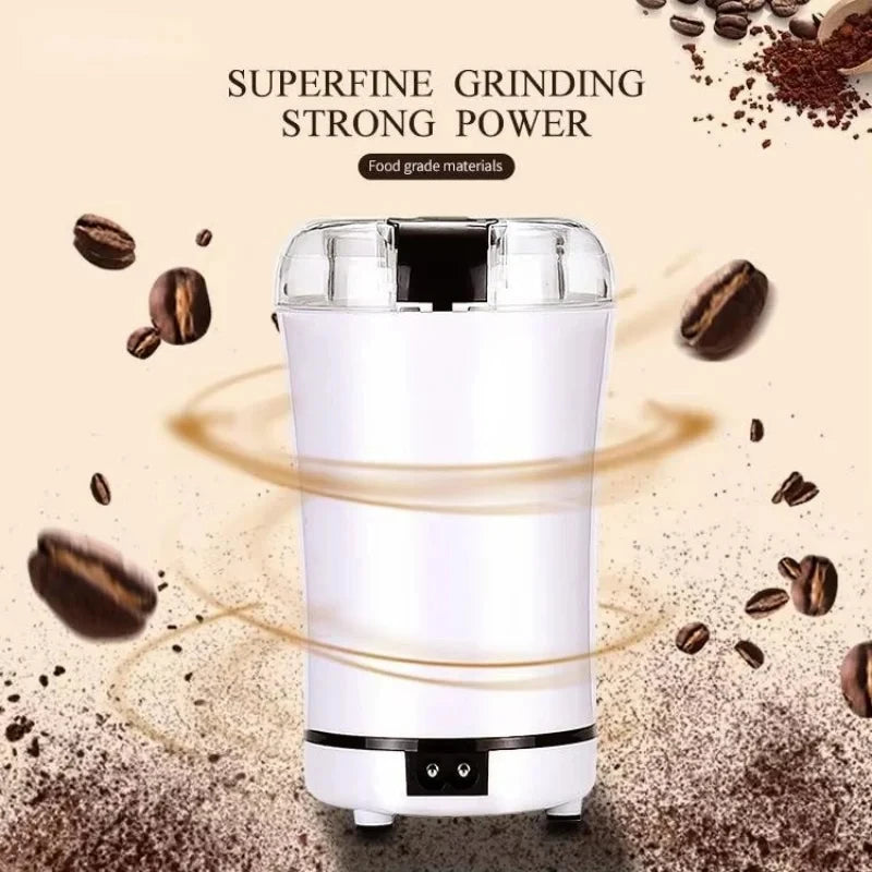 Grindora Elektrische Kaffeemühle & Gewürzzerkleinerer | Edelstahlklingen & einstellbare Mahlstufen | Tragbar & vielseitig | 10–30 Sek. Schnellmahlung