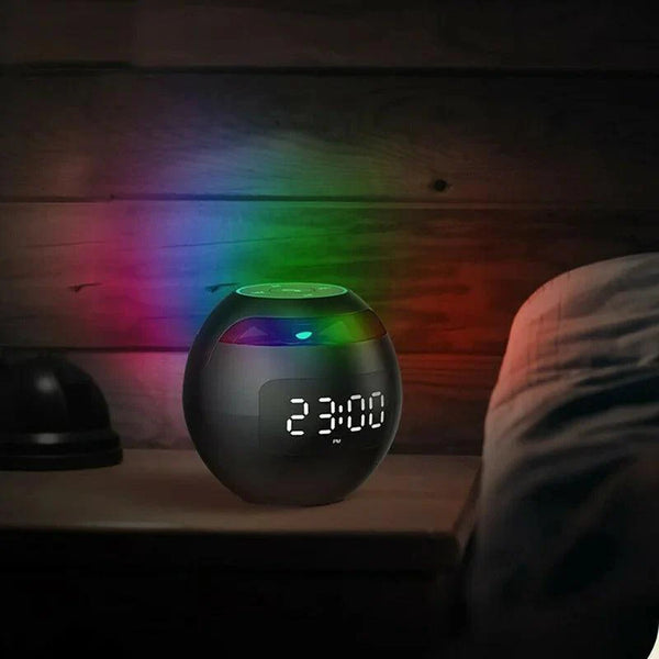 Kugel Lautsprecher Wecker | Bluetooth 5.0 | LED Nachtlicht | 2200 mAh Akku