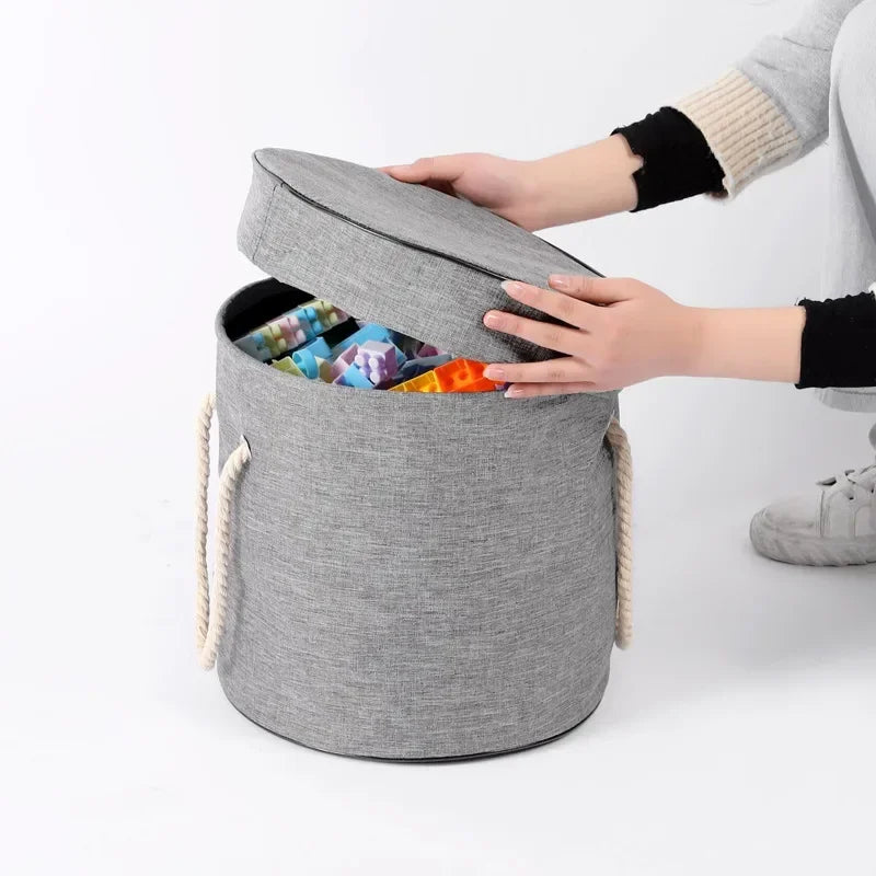 PlayZip Spielzeug-Aufbewahrungstasche | Mit Reißverschluss & Traggriff | 32×32×28 cm | Inkl. 150 cm Spielmatte | Kinderzimmer-Organizer