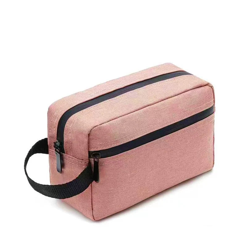 Nylonéa Kulturbeutel Unisex | Wasserabweisend | Canvas-Design mit Ledergriff | Für Reise & Alltag