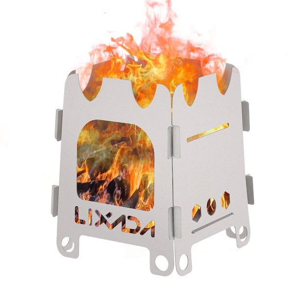 Tivaro Ultraleichter Titan-Holzkocher | Faltbar & tragbar | 12,8 × 11,5 × 16 cm | Für Camping & Trekking
