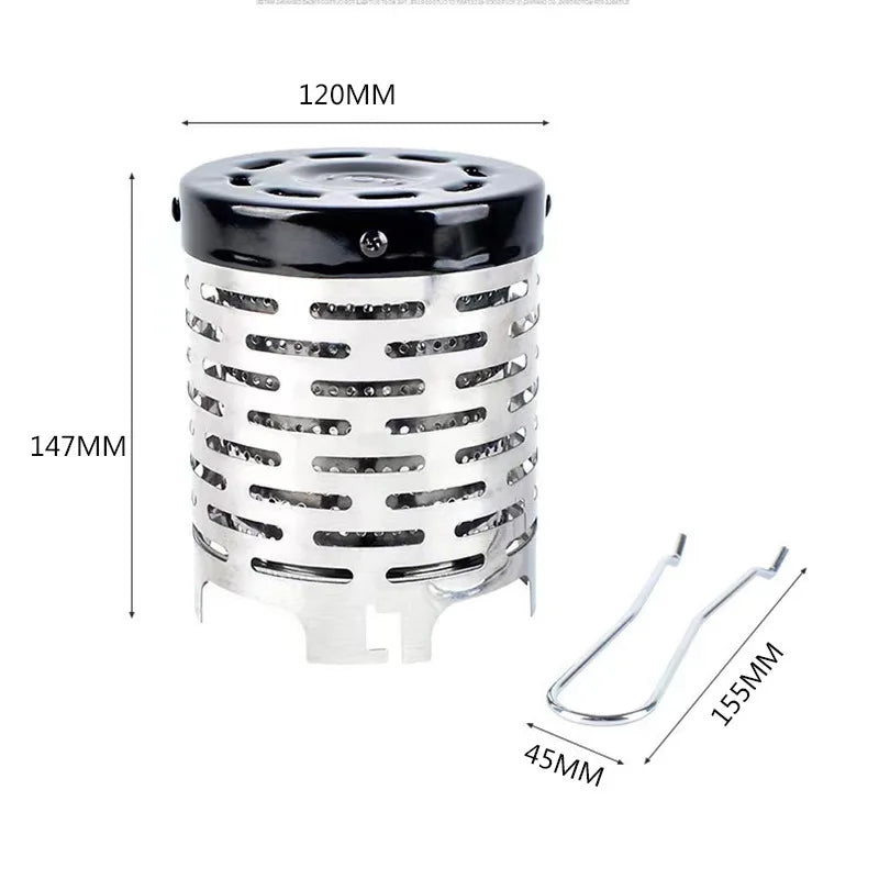HeatNoma Tragbarer Mini-Gasheizer für Camping | Robuste Heizabdeckung aus Edelstahl | Outdoor-Heizaufsatz für Gaskocher 14 × 12 cm