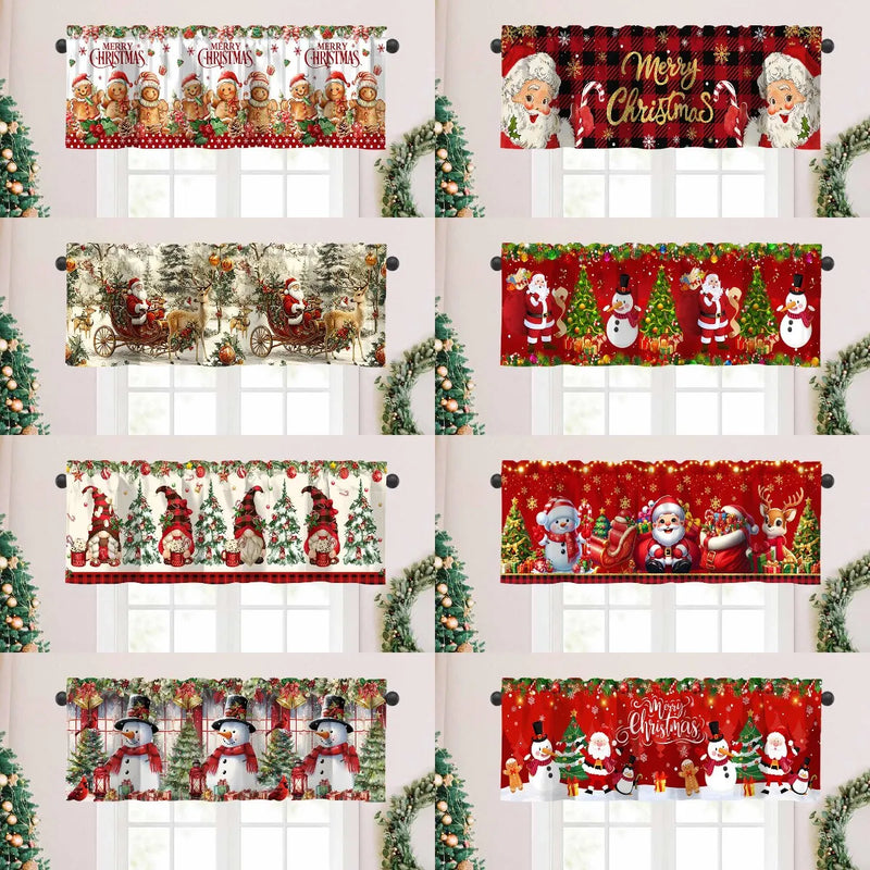 Weihnachts-Kurzgardinen NoëlHome | Festliche Fensterdeko | 100 % Polyester | Für Küche & Bad | 2025 Weihnachtskollektion
