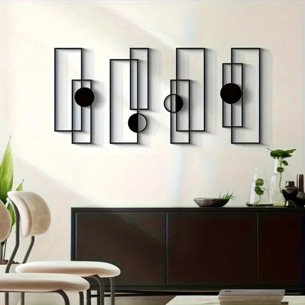 LINEORA Wanddeko Set | 4-teilig | Abstrakte Mode-Silhouetten aus Metall | Minimalistisches Design
