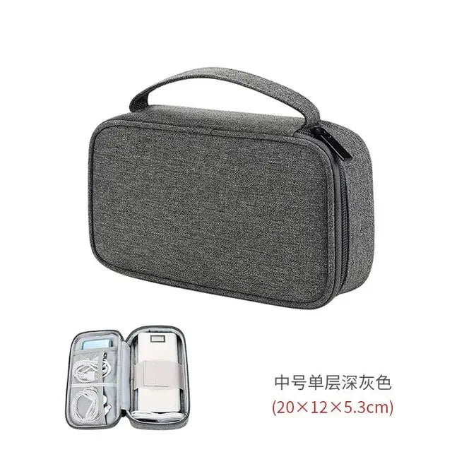 TechTidy TravelSafe Kabel Organizer Tasche | Wasserdicht & Kompakt | Für Reisen & Elektronik-Zubehör | In M & L erhältlich