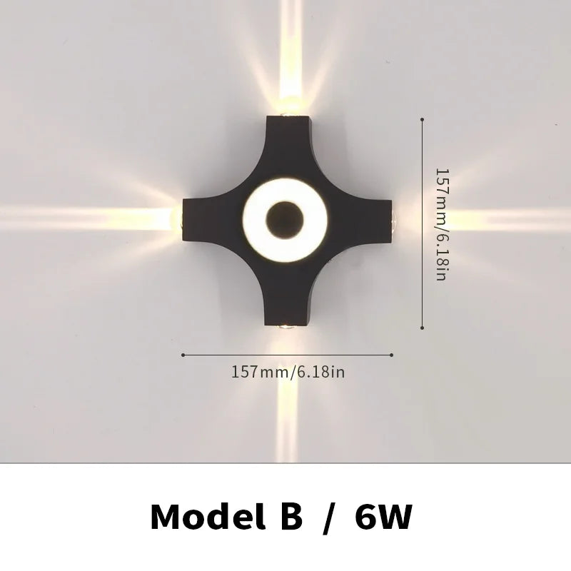 Luxavera WallBeam LED Wandleuchte Außen & Innen | IP66 Wasserdicht | Warmweißes Licht | 4W/5W/6W | Schwarz