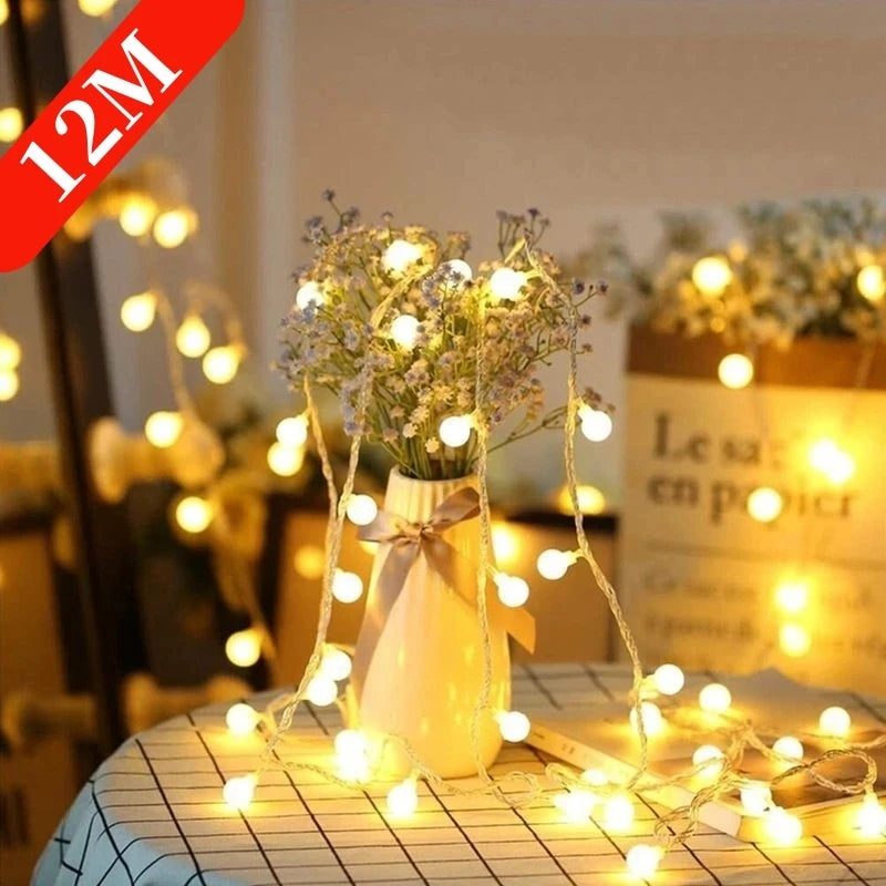 LumiSphere Glow | LED Lichterkette Kugeln | 10 m | 80 LEDs | USB & Batteriebetrieb | Warmweiß oder Bunt | Hochzeit & Weihnachtsdeko