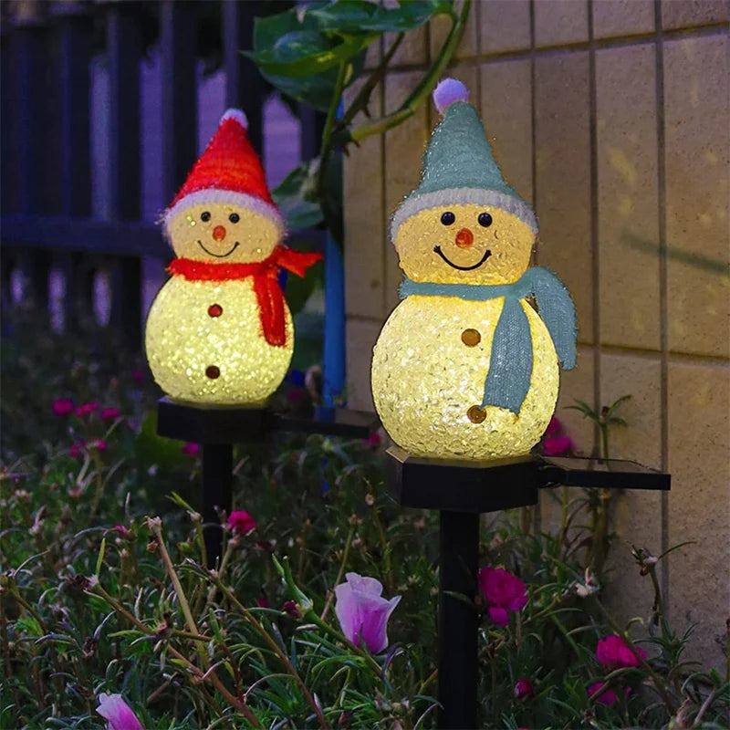 LED Schneemann Solarleuchte | Weihnachtsdeko Außen | Garten & Wegbeleuchtung