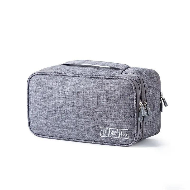 Unterwäsche-Organizer Travinelle | Faltbare Reisetasche mit 3 Fächern | Wasserdicht & Transparent | 30 × 17 × 13 cm
