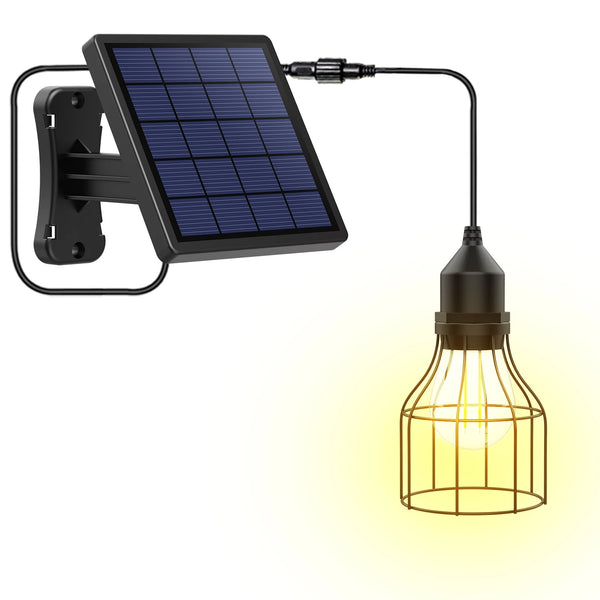 Solar Pendelleuchte SolunaBeam | Wasserdicht & Aufladbar | Für Garten, Schuppen & Camping | 3 Leuchtmodi