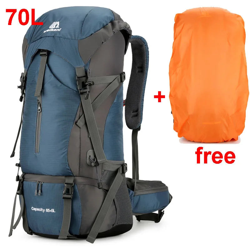 Alpivento 70L Trekkingrucksack | Wasserdichter Camping-Rucksack mit Regenschutz | Großer Outdoor Rucksack für Wandern, Bergsteigen & Reisen  Markenname: