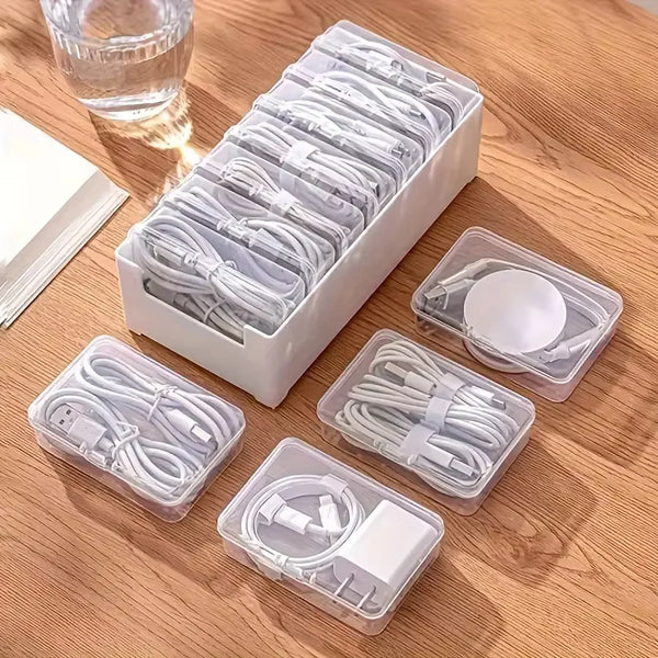 Kabelbox-Set WireNest DuoBox | Kabel- & Ladegeräte-Organizer | Robust & platzsparend | Für Büro & Zuhause