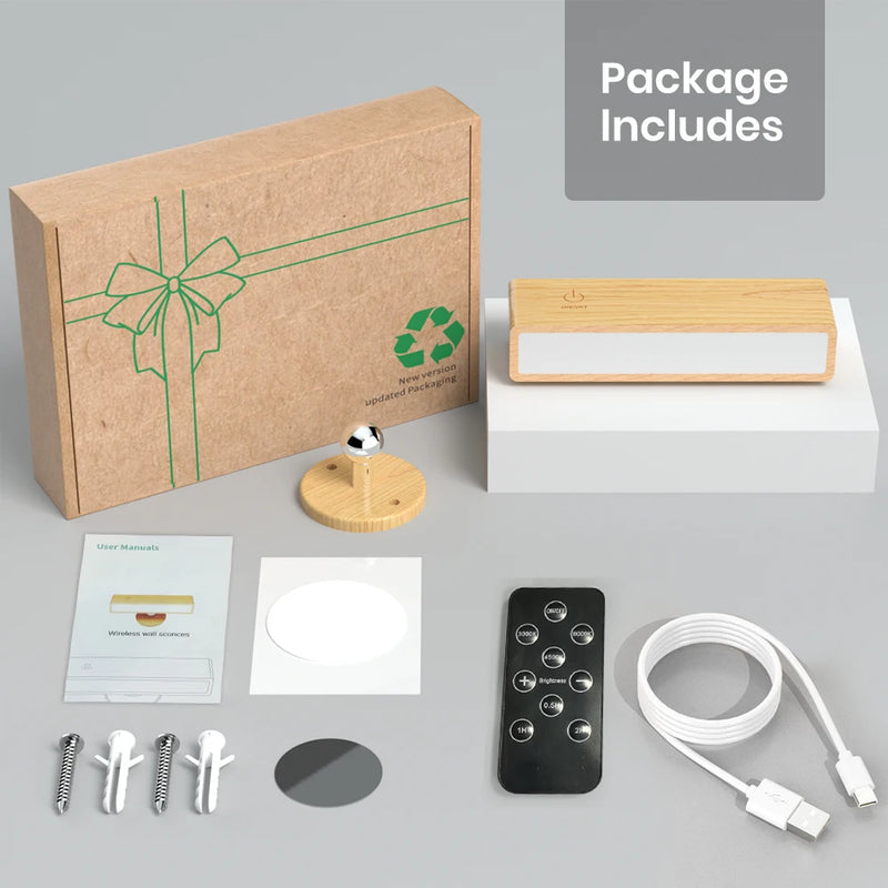 LumoWave Wandleuchte mit Fernbedienung | Kabellos & Dimmbar | 3 Farbtemperaturen | Akku & Touch-Steuerung