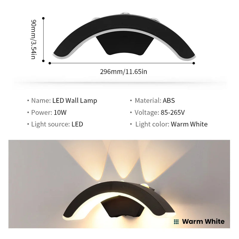 LumiVera LED Wandleuchte | Warmweißes Licht | 10W | Für Innen & Außen | Schwarz