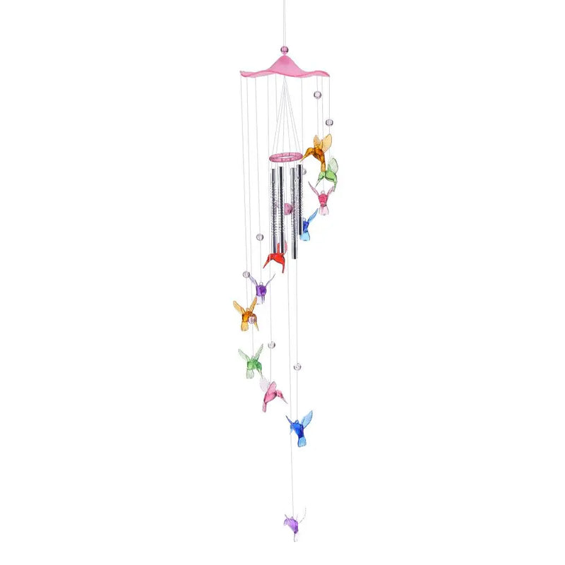 Klangverve Windspiel "Luftkuss" | Romantische Klangspiele mit Schmetterling & Glocke | 55 cm Metall Deko für Garten, Balkon & Fenster