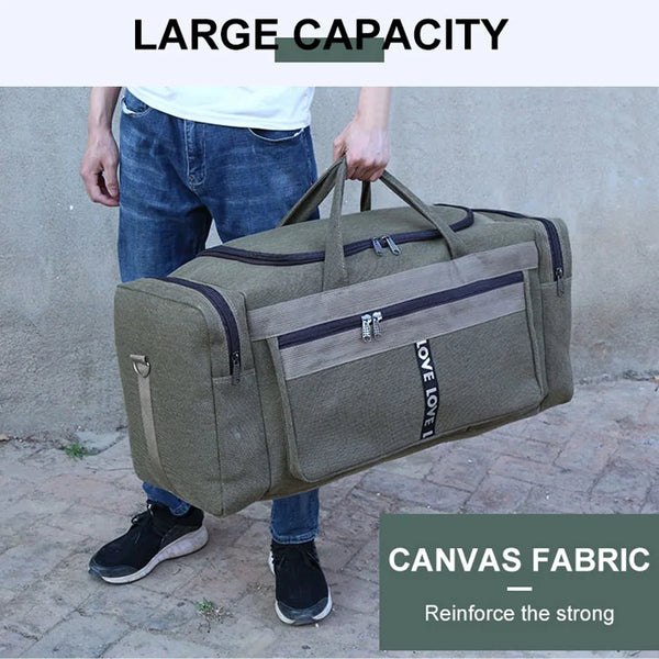 Reisetasche Bravion GearBag | XL Sport- & Trainingstasche aus wasserfestem Canvas | Schultertasche für Männer | 80×26×36 cm oder 60×23×32 cm