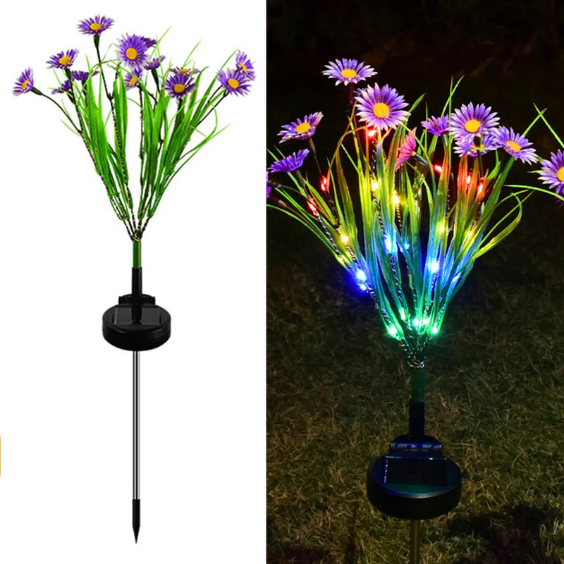 LumiFloris Solar Gartenleuchte Gänseblümchen | Wasserdichte LED Blumenleuchte für Außen | Automatische Deko-Solarleuchte für Garten & Balkon
