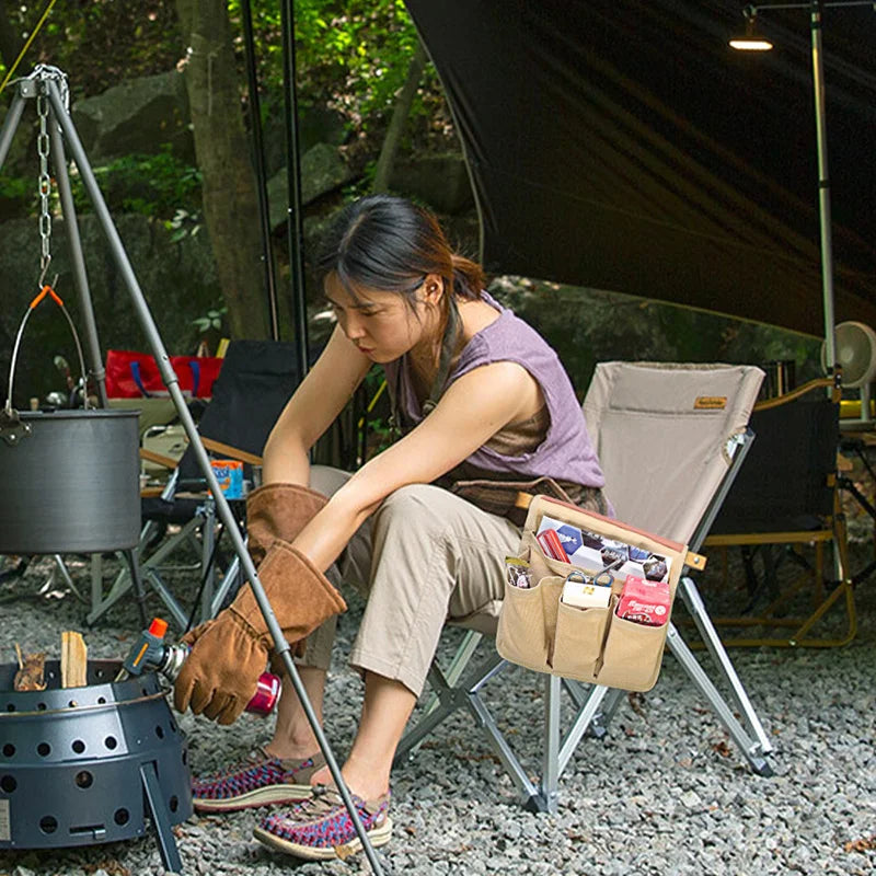 Trekvalo SideStow Seitentasche für Campingstuhl | Robuste Aufbewahrung für Outdoor & Angeln | Canvas