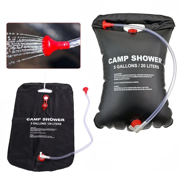 ThermoCamp 20 Duschsack 20L | Faltbar & Outdoor-geeignet | Bis zu 48 °C Wassertemperatur | Für Camping & Reisen