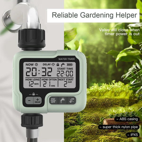 Aquanoma Automatischer Bewässerungscomputer HCT-322 | Digital & Wassersparend | Mit Timerfunktion & 3/4" Anschluss | Für Garten & Terrasse