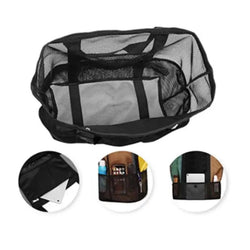 Strandtasche AEROWAVE Mesh | Groß & Atmungsaktiv | Für Strand, Sport & Reisen | Leicht & Schnell trocknend | Schwarz