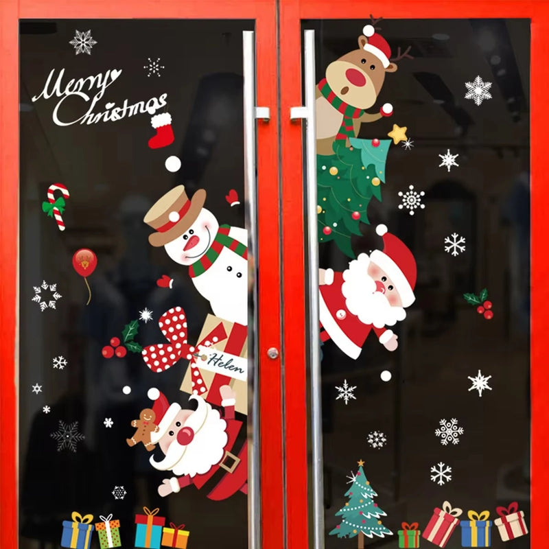 Festivia Weihnachtsfensteraufkleber | Wand- & Fensterdeko „Merry Christmas“ | Abnehmbare Weihnachtssticker für Zuhause | 2024–2025 Deko & Geschenkidee
